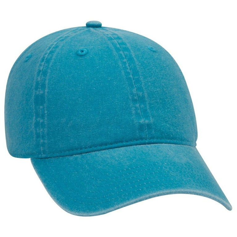 OTTO 6 Panel Low Profile Garment Washed Pigment Dyed Baseball Cap - Lake  Blue