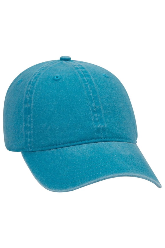 OTTO 6 Panel Low Profile Garment Washed Pigment Dyed Baseball Cap - Lake Blue
