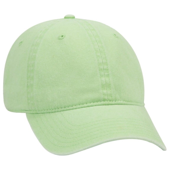 OTTO 6 Panel Low Profile Garment Washed Pigment Dyed Baseball Cap - Lime