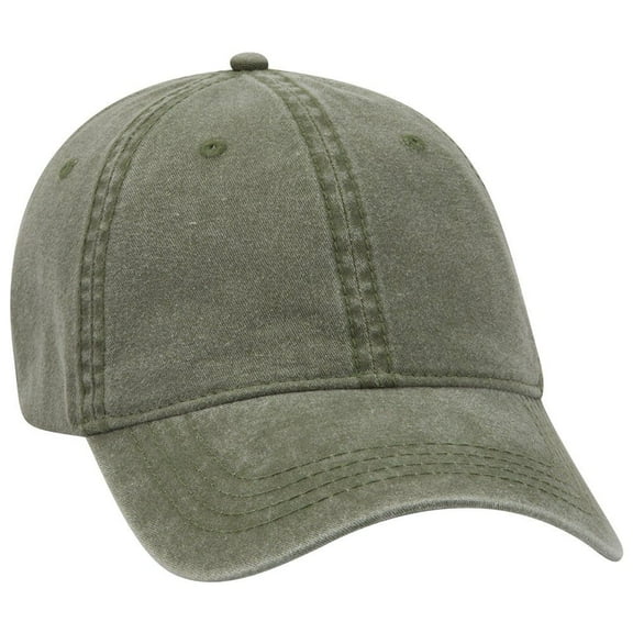 OTTO 6 Panel Low Profile Garment Washed Pigment Dyed Baseball Cap - Ol. Green