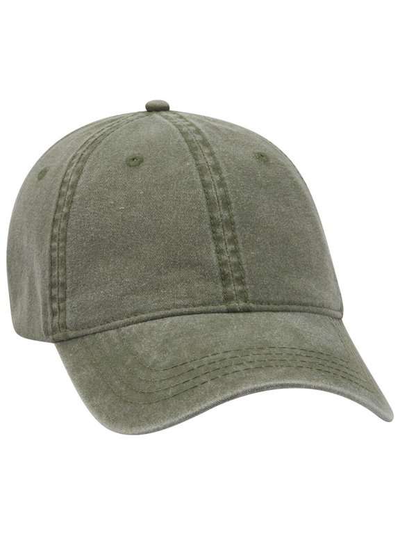 OTTO 6 Panel Low Profile Garment Washed Pigment Dyed Baseball Cap - Ol. Green
