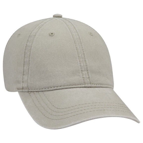 OTTO 6 Panel Low Profile Garment Washed Pigment Dyed Baseball Cap - Stone Gray