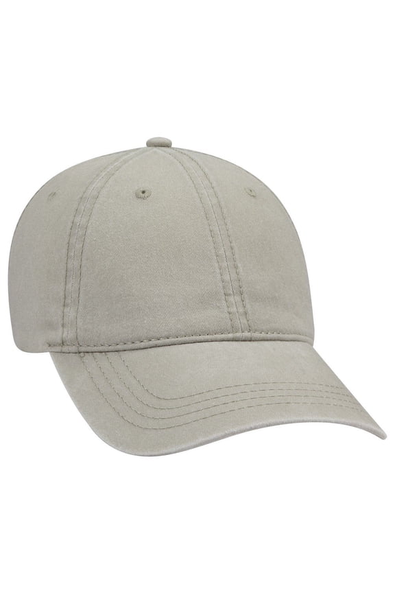 OTTO 6 Panel Low Profile Garment Washed Pigment Dyed Baseball Cap - Stone Gray