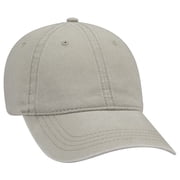OTTO 6 Panel Low Profile Garment Washed Pigment Dyed Baseball Cap - Stone Gray