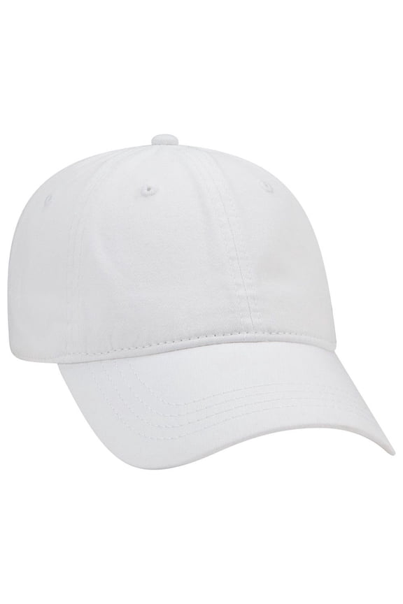 OTTO 6 Panel Low Profile Garment Washed Pigment Dyed Baseball Cap - White