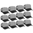 thumbnail image 1 of Couver 3 Colors 5 Panel High Crown Mesh Back Trucker Hat, Black/Grey/Charcoal Grey, 12PCS Bulk Set Pack, 1 of 8