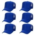 thumbnail image 1 of OTTO CAP 5 Panel High Crown Mesh Back Trucker Hat, Polyester Foam Front, Blue, 6PCS Set Pack, 1 of 7