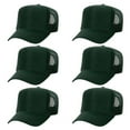 thumbnail image 1 of OTTO CAP 5 Panel High Crown Mesh Back Trucker Hat, Polyester Foam Front, Dark Green, 6PCS Set Pack, 1 of 7