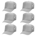 thumbnail image 1 of OTTO CAP 5 Panel High Crown Mesh Back Trucker Hat, Polyester Foam Front, Gary, 6PCS Set Pack, 1 of 7