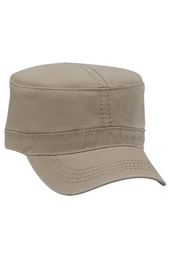 OTTO CAP Military Hat. Garment Washed Superior Cotton Twill w/ Heavy Stitching. 100% Cotton - Unstructured Soft Crown,