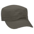 thumbnail image 1 of OTTO Garment Washed Superior Cotton Twill Distressed Visor Military Cap, Dk. Ol. Green, OSFM - Adult, 1 of 1