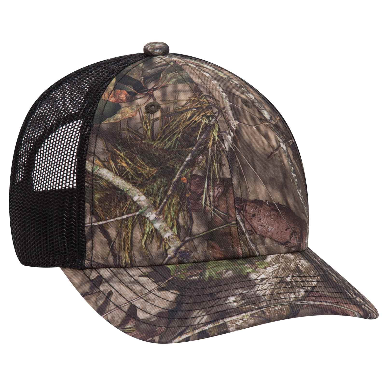 OTTO CAP Mossy Oak Camouflage Superior Polyester Twill 6 Panel Low Profile Mesh Back Baseball Cap