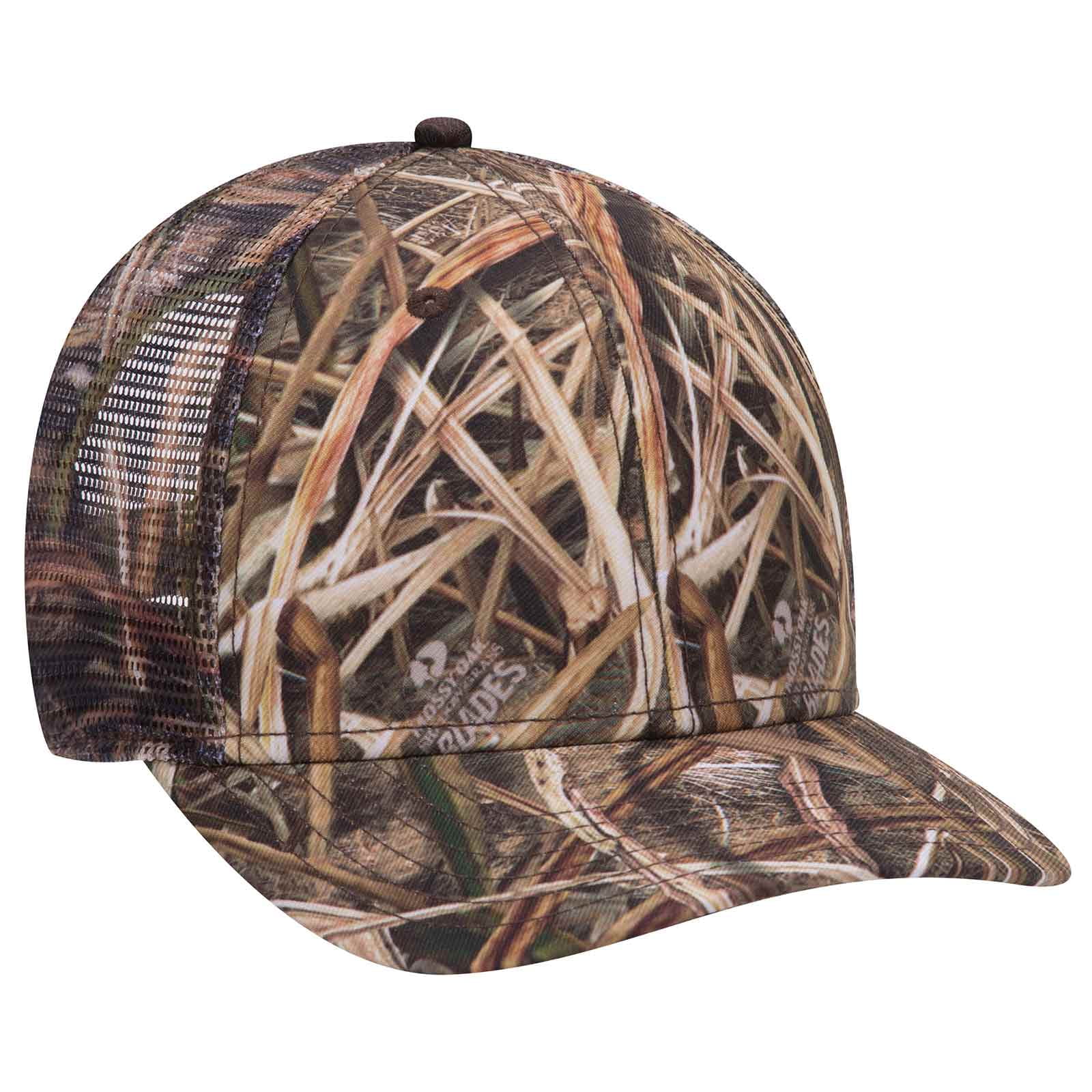 OTTO CAP Mossy Oak Camouflage Superior Polyester Twill 6 Panel Low Profile Mesh Back Baseball Cap