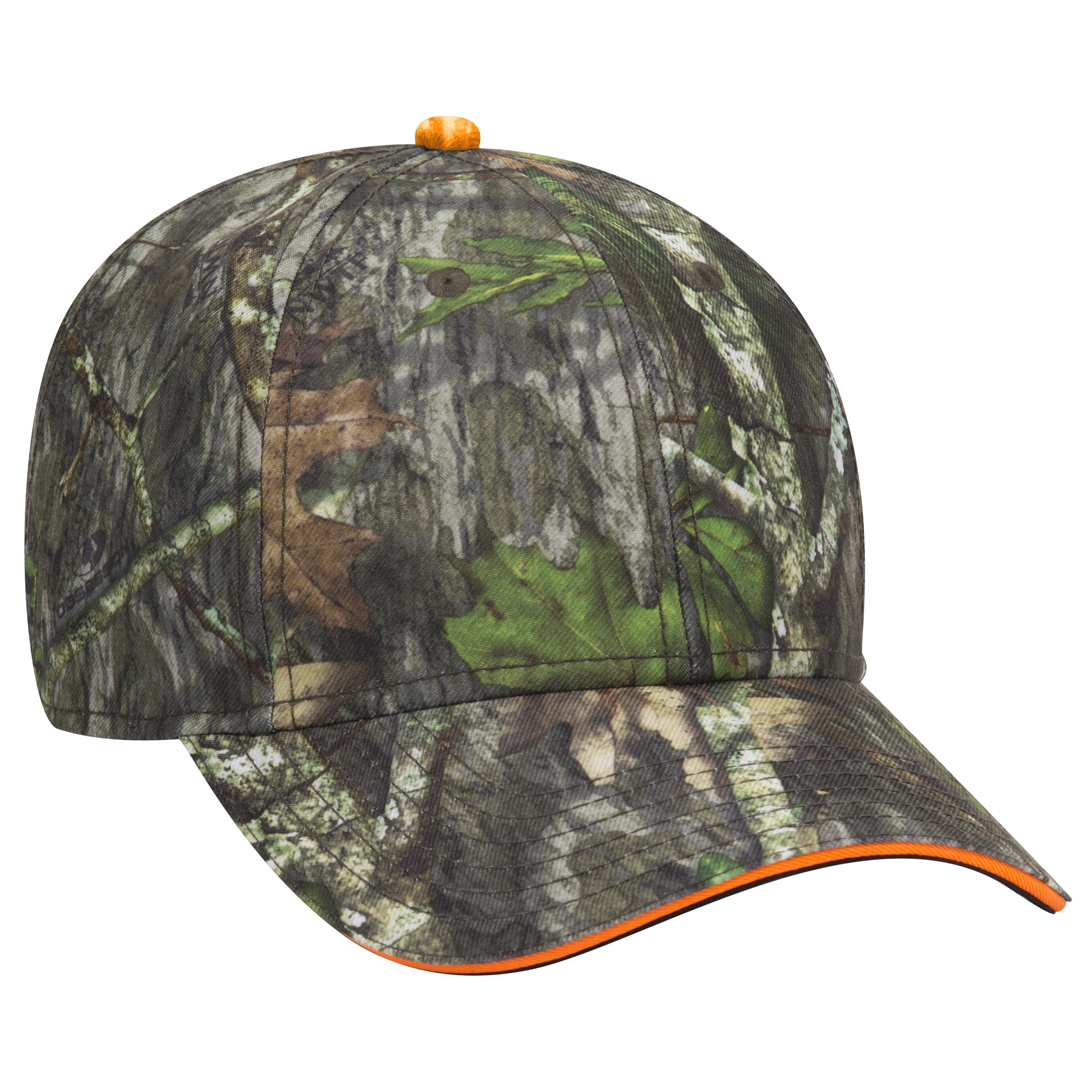 OTTO CAP Mossy Oak Camouflage Superior Polyester Twill Sandwich Visor 6 Panel Low Profile Baseball Cap