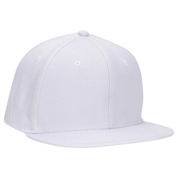 13-1005 "OTTO Flex" Stretchable Wool Blend Flat Visor Pro Style Caps (S/M) (L/XL), White, L/XL