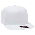 thumbnail image 1 of Otto 5 Panel Mid Pro Snapback Hat, Wool Blend Flat Bill Cap - 158-1176, White, OSFM - Adult, 1 of 1