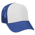 thumbnail image 1 of OTTO Cotton Blend Twill 6 Panel Low Profile Mesh Back Trucker Hat - Ryl/Wht/Ryl, 1 of 2