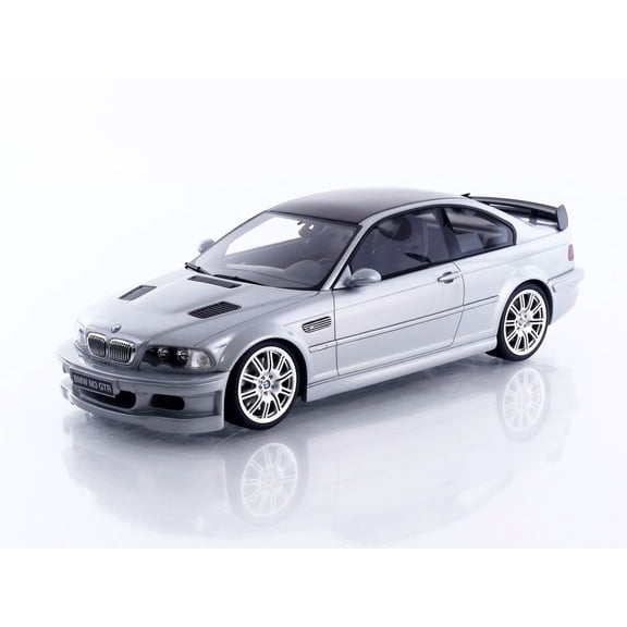 2001 BMW E46 M3 GTR Street Titan Silver Metallic 1/18 Model Car by Otto Mobile