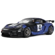 2021 Porsche Cayman 718 GT4 RS Clubsport #4 Black with Blue Graphics Limited Edition 1/18 Model Car by Otto Mobile
