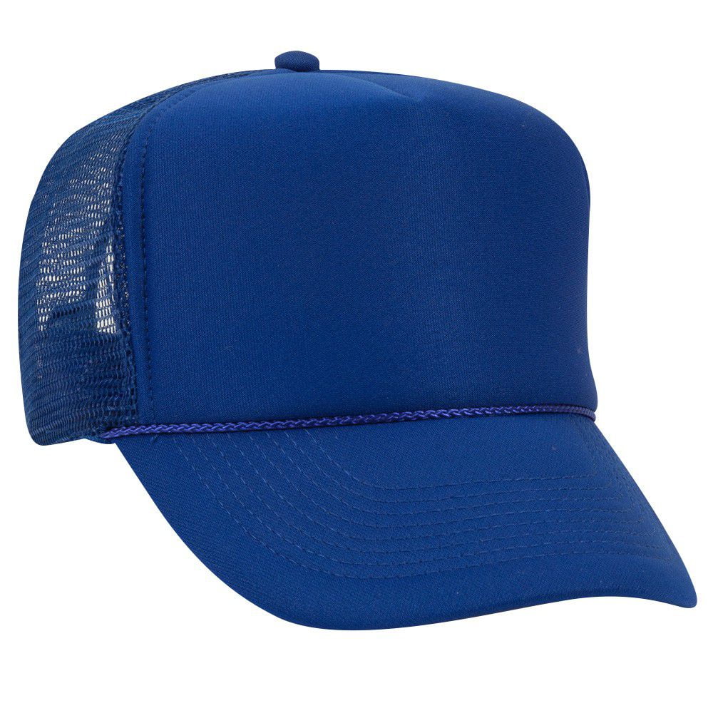 Trucker 12 Polyester Panel Back Pcs) Hat Wholesale High (12 Front - x - Mesh 5 OTTO Navy Foam Crown