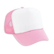 OTTO Polyester Foam Front 5 Panel High Crown Mesh Back Trucker Hat - S.Pnk/Wht/S.Pnk
