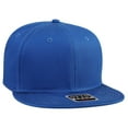 thumbnail image 1 of OTTO SNAP Cotton Twill Round Flat Visor 6 Panel Pro Style Snapback Hat - Royal, 1 of 2