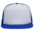 thumbnail image 1 of OTTO SNAP Round Flat Visor High Crown Mesh Back 5 Panel Trucker Snapback - Ryl/Wht/Ryl, 1 of 2