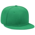 thumbnail image 1 of OTTO SNAP Wool Blend Twill Round Flat Visor 6 Panel Pro Style Snapback Hat - Kelly, 1 of 2