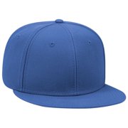 OTTO SNAP Wool Blend Twill Round Flat Visor 6 Panel Pro Style Snapback Hat - Royal