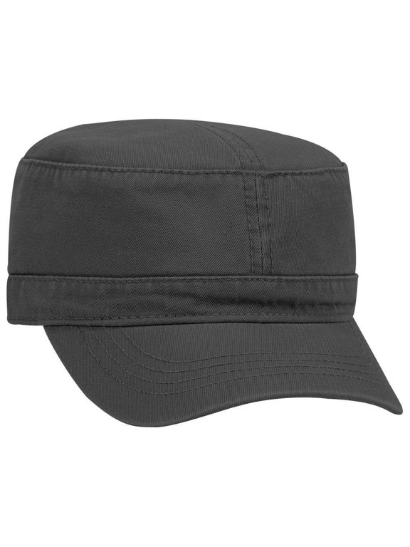 Superior Garment Washed Cotton Twill Military Cap - Black