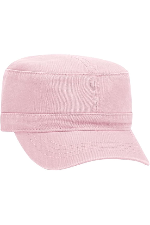 Superior Garment Washed Cotton Twill Military Cap - Pink