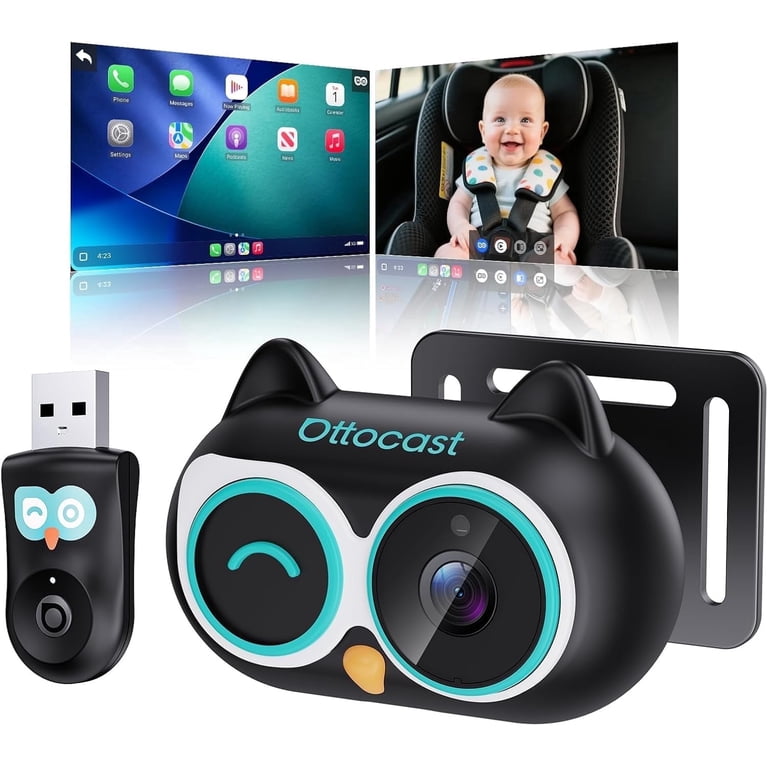Ottocast, Baby Car Camera, 1080P HD, Wireless CarPlay Adapter