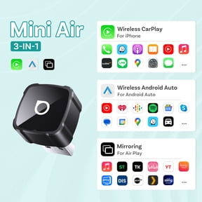 OTTOCAST MINI AIR 3 in 1 Adapter Wired to Wireless CarPlay Android Auto for iOS Screen Mirroring Car Accessories for VW Toyota Ford Benz Audi