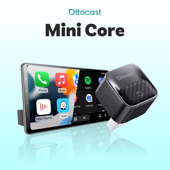 OTTOCAST Mini Core Wireless CarPlay  Android Auto Adapter WiFi 6  Bluetooth 5.4 Dual Device Memory Auto Reconnect Plug  Play Compact Wireless Dongle for Factory Wired Car Systems