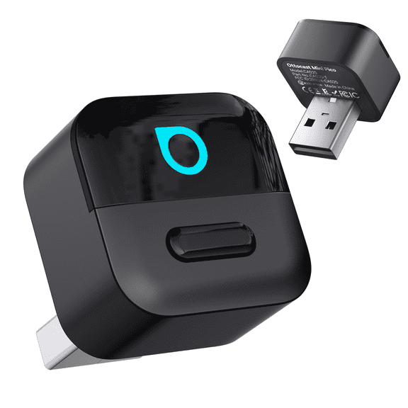 OTTOCAST Mini Pico Wireless CarPlay  Android Auto Adapter 2 in 1 USB Car Adapter for Factory Wired CarPlay and Android Auto Cars