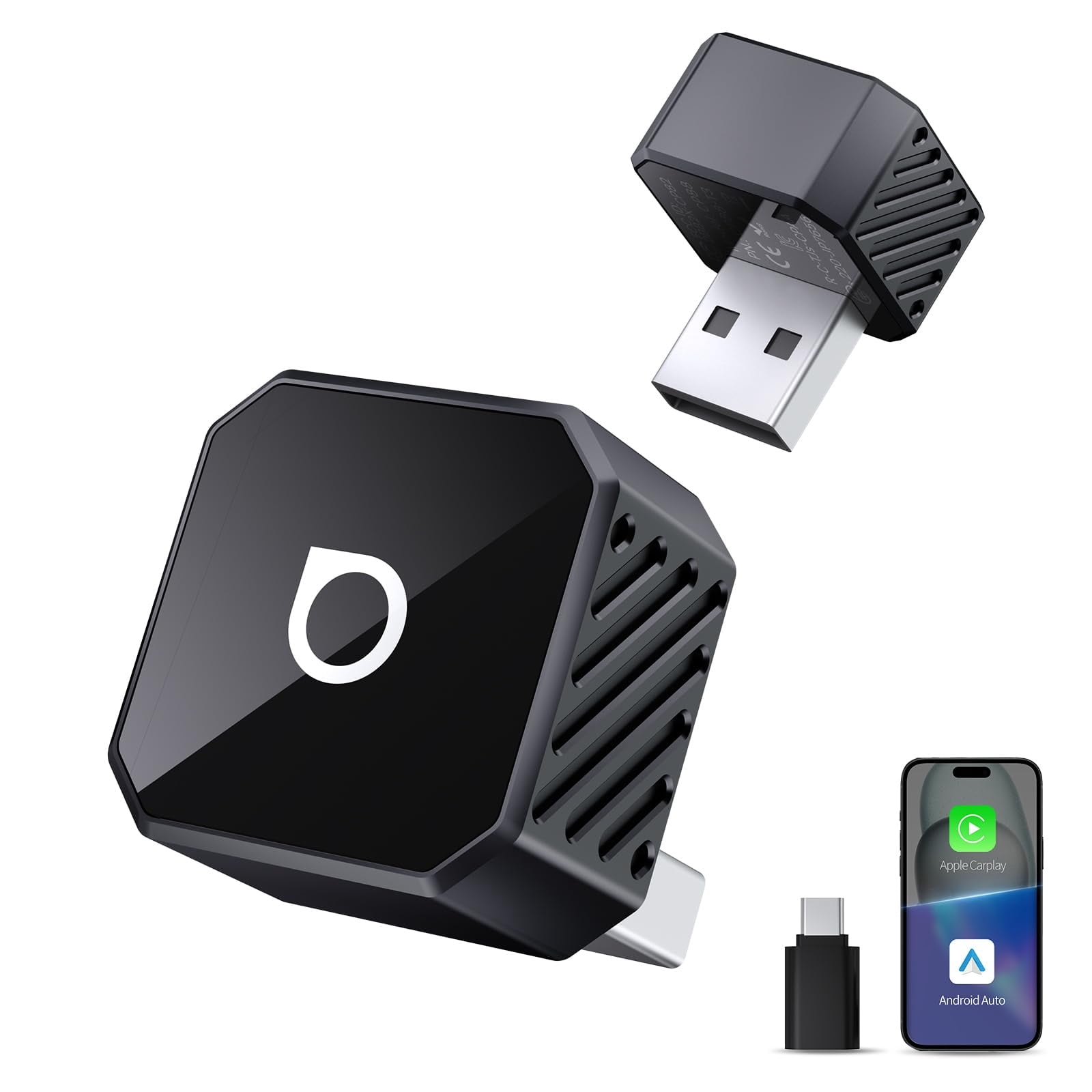 OTTOCAST Mini Pot 2-in-1 Wireless CarPlay/Android Auto AdaTiny Cube ...