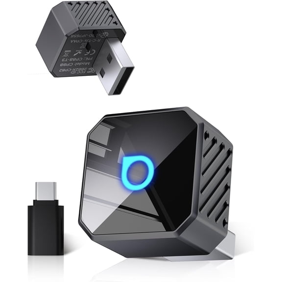 OTTOCAST Mini Pot 3.0 Silver 2-in-1 Wireless CarPlay & Android Auto Adapter -Black Plug & Play for iPhone/Android, Dual-Phone Memory, Dual-Band WiFi (2.4/5GHz), Auto-Reconnect