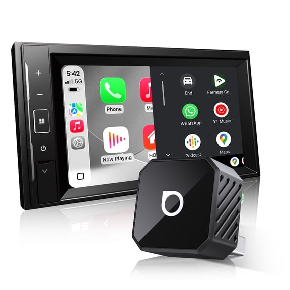 OTTOCAST Mini Pot Wireless CarPlay Android Auto Adapter Ultra Compact Plug Play Dongle with Auto Reconnect 5GHz WiFi for Factory Wired Car Systems