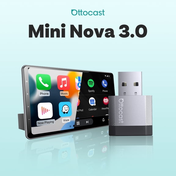 Ottocast Mini Nova Wireless CarPlay Android Auto Adapter for Cars Plug Play Fast Auto Connect
