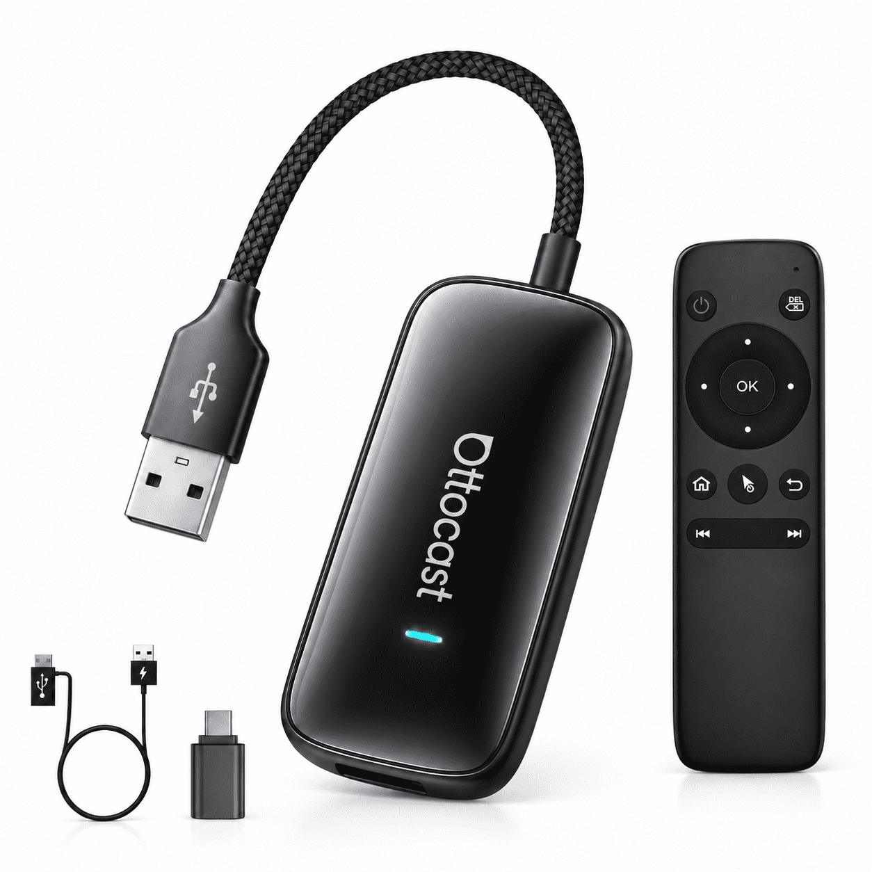 OTTOCAST Play2Video Ultra 3-in-1 Wireless CarPlay Android Auto Adapter ...