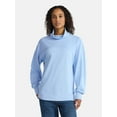 thumbnail image 1 of Time and Tru Women's Ottoman Ribbed Pullover Top with Long Sleeves, Size XS-XXXL, 1 of 5