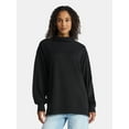 thumbnail image 1 of Time and Tru Women's Ottoman Ribbed Pullover Top with Long Sleeves, Size XS-XXXL, 1 of 5