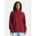 thumbnail image 1 of Time and Tru Women's Ottoman Ribbed Pullover Top with Long Sleeves, Size XS-XXXL, 1 of 5