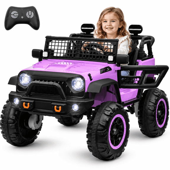 OTTORD 12V Battery 4 Wheel Car,Kids Ride on Electric Car with Remote Control and Music for Boys Girls