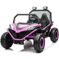 thumbnail image 1 of OTTORD 24 V Ride on Car UTV 2 Seater, 2x200W Electric Car Truck with Metal Frame, Brake&Gas Pedal, EVA Tires,3 Speed (Purple Pink), 1 of 6