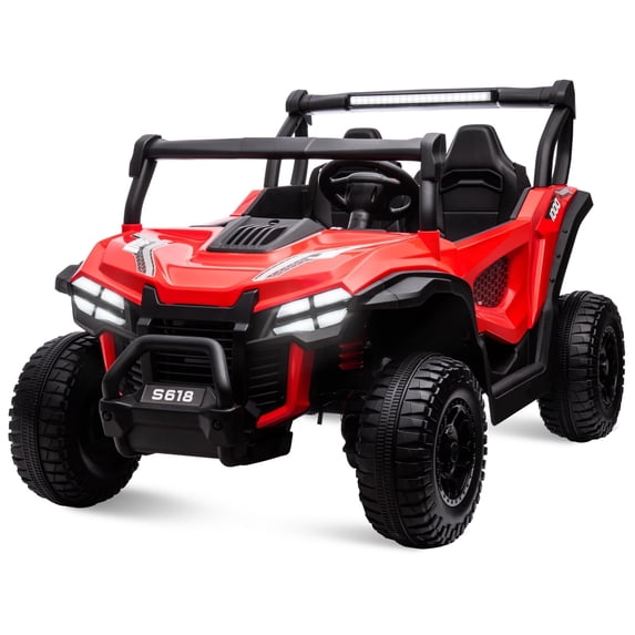 OTTORD 24V Ride on Child Cars 2 Seater, 4WD Electric Cars Vehicles for Adults and Kids(Red)