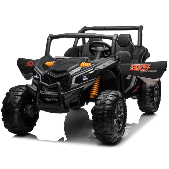 OTTORD 24V UTV 2 Seater Electric Car Vehicles for Big Kids, Black