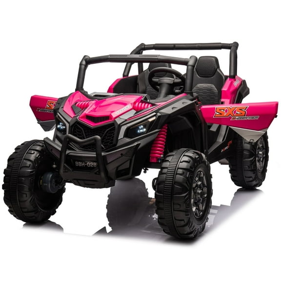 OTTORD Remote Controlled Kids Powered Ride-Ons with LED Lights, Pink