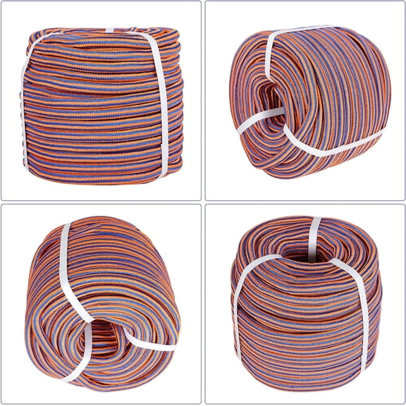OTTULUR 1/2 Inch 150 Feet 12 Strand Braided Rope Polyester Rigging Rope Tensile Strength 8000 Pounds Bull Rope Suitable for Camping Tree Working Swing Blue Orange
