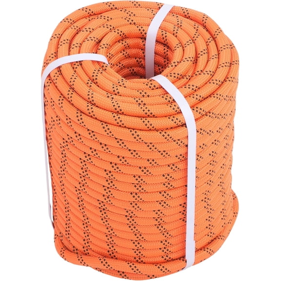 OTTULUR 1/2" x 220' 48 Strands Braided Polyester Tree Rope Suitable for Swings, Dog Walking, Tree Working, and Drying Clothes Orange